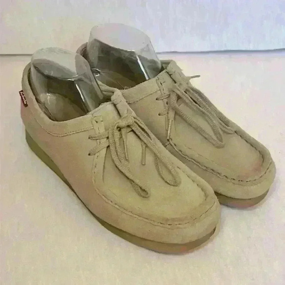 Clarks Padmora Women 9M Shoes Beige Suede Lace Up Comfort Oxford - Picture 2 of 12